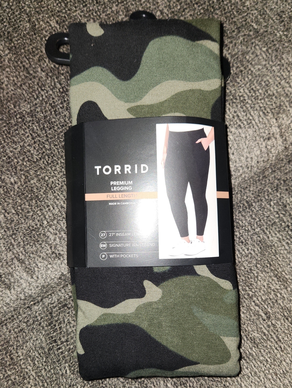 NWT Torrid Green and Black Camo Full-Length Leggings Plus Size 3